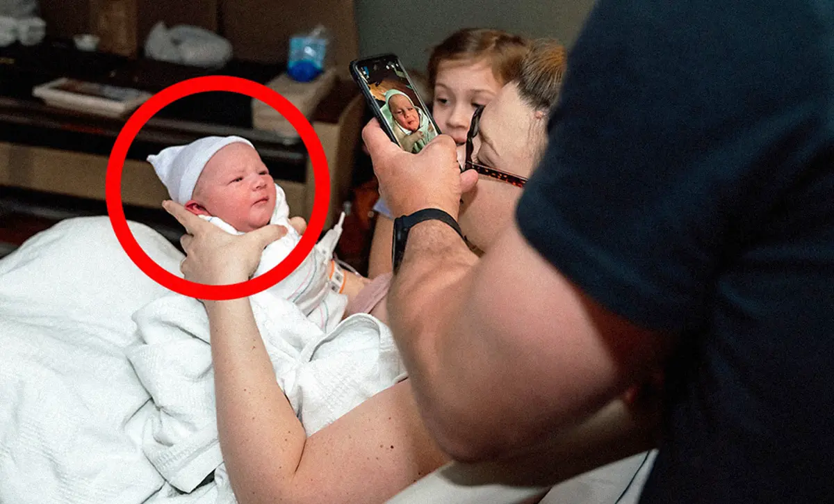 Father Takes Picture of Newborn Baby, But Then He Notices Something Strange