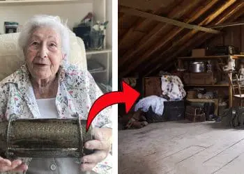 Old Lady Finds Time Capsule In Attic – What’s Inside Makes Her Burst Into Tears
