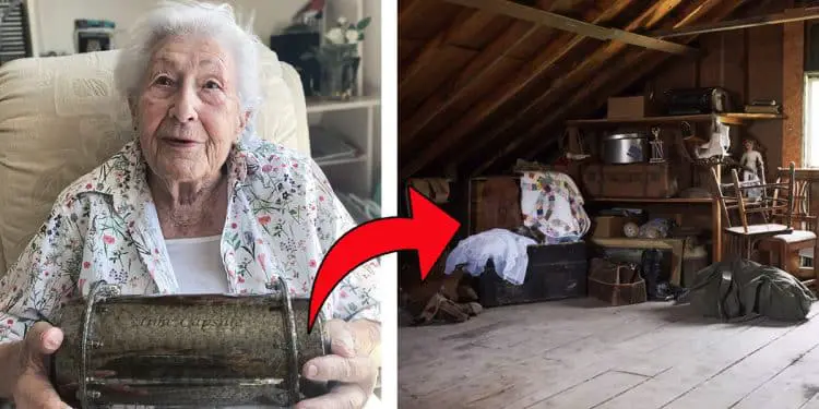Old Lady Finds Time Capsule In Attic – What’s Inside Makes Her Burst Into Tears